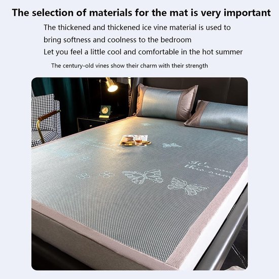 Bamboe Mat - Koelmat Zomer - Comfortabel Slapen - Dubbelzijdig Bamboe - 120x200cm - Natuurlijk — afbeelding 4