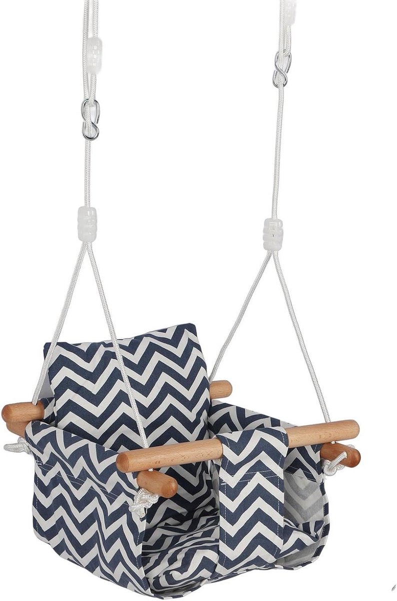 Babyschommel Buiten - Houten Schommelstoel - Kind Vermaken - Ademend Katoen - 46 x 21 x 12 cm - Niet gespecificeerd
