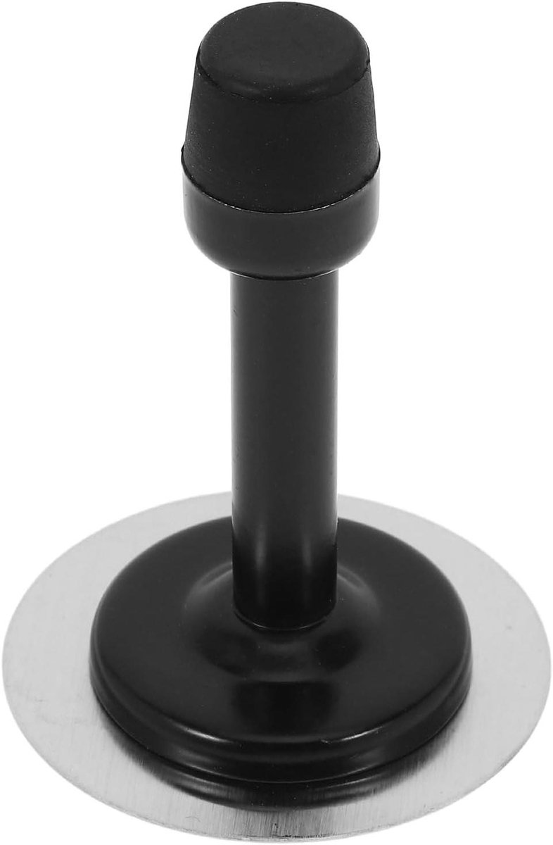Deurstopper - Deurbuffer Muurbevestiging - Muren Beschermen - Geen Boren Nodig - 7.50x5.50x5.50cm - Zwart