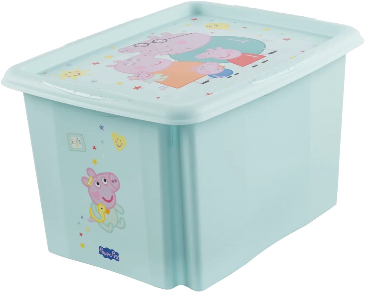 keeeper opbergbox Karolina Pep, 30 liter, aquamarijn, 35x45x27 cm