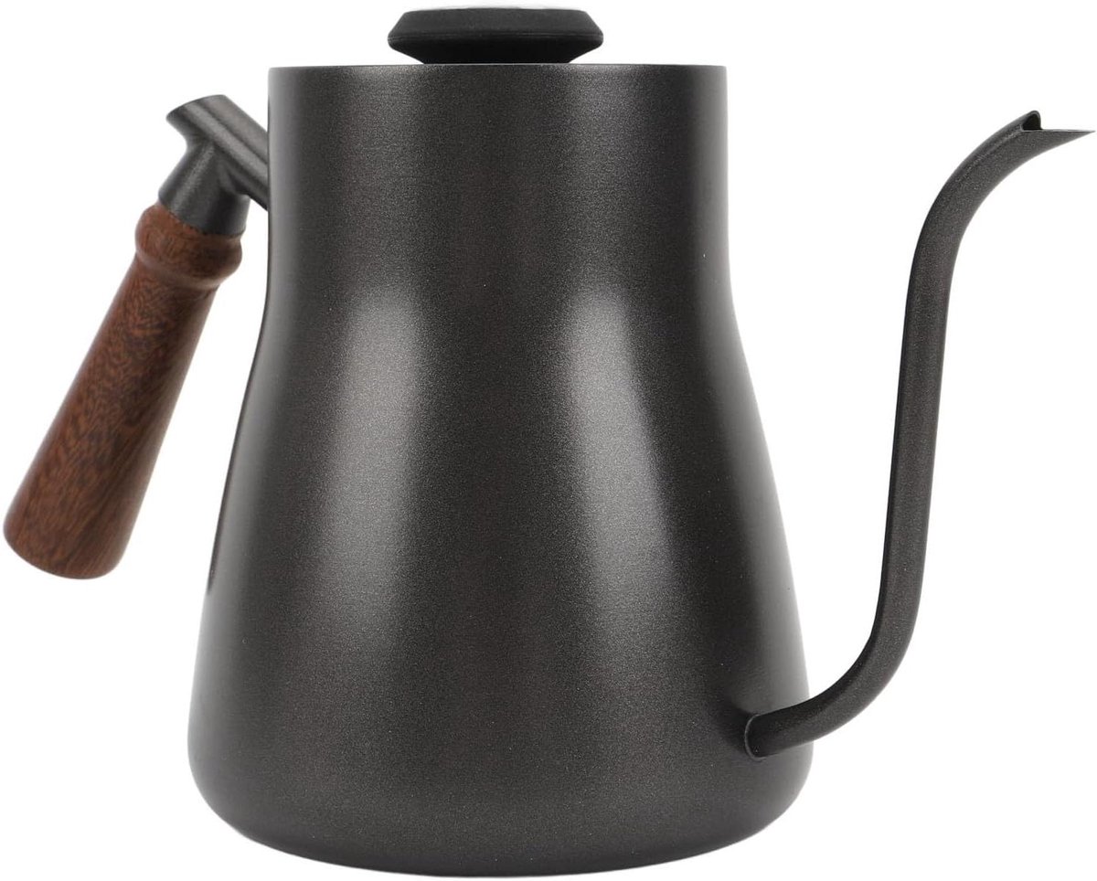 Koffiekan met Tuit - Theepot Waterkoker - Koffie Zetten - Geïntegreerde Thermometer - 850 ml - Zwart