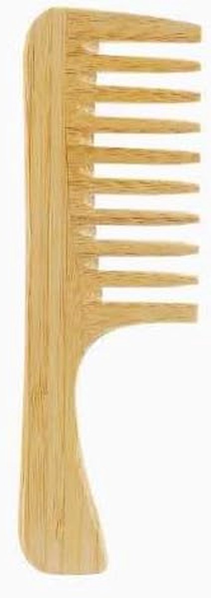 Antistatische Houten Kam - Kapperskam Massagekam - Haar Ontklitten - Brede Gladde Tanden - 2 Stuks - Houtkleurig