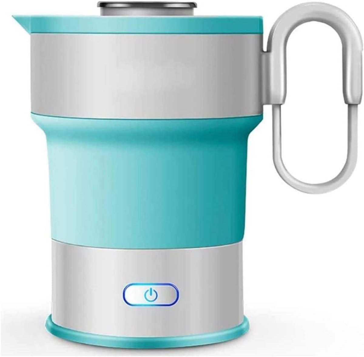 Opvouwbare Waterkoker - Reiskoker Theepot - Reizen Kamperen - Voedselkwaliteit Siliconen - 0.6 L - Blauw