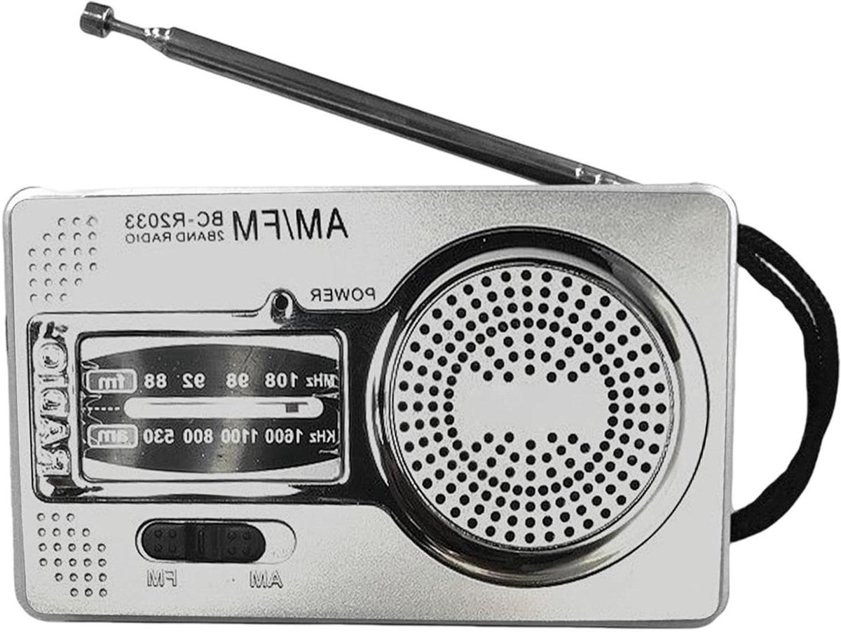 Draagbare Radio - Zakradio AM FM - Muziek Luisteren - Telescopische Antenne - 9.6 x 6 x 2.5 cm - Zwart