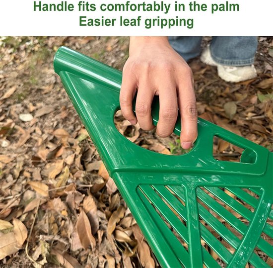 Bladhark Tuin - Tuinhark Blad - Gazon Onderhoud - Brede Ergonomische Steel - 56 x 47 cm - Groen — afbeelding 4