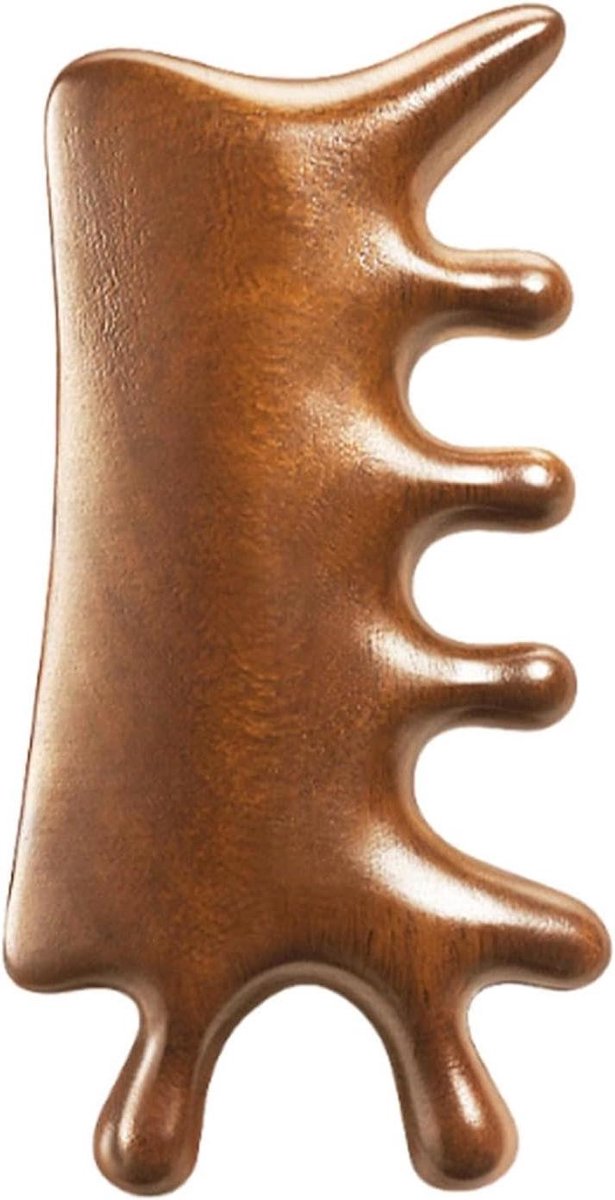 Houten Hoofdhuid Stimulator - Massagekam Sandelhout - Hoofdhuid Ontspanning - Brede Tand Ontwerp - 10.6 x 5.5 x 2 cm