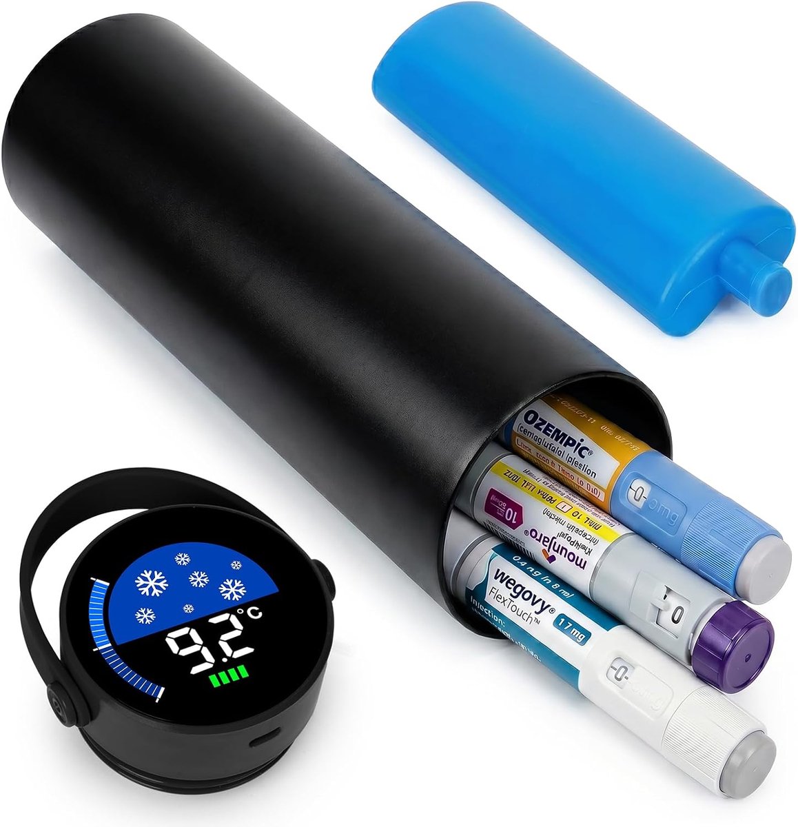 SUNMON Insulin Cooler Travel Case, Reiscase voor GLP-1 Pen, Zwart, C2_B, Modern design - ShopVlot