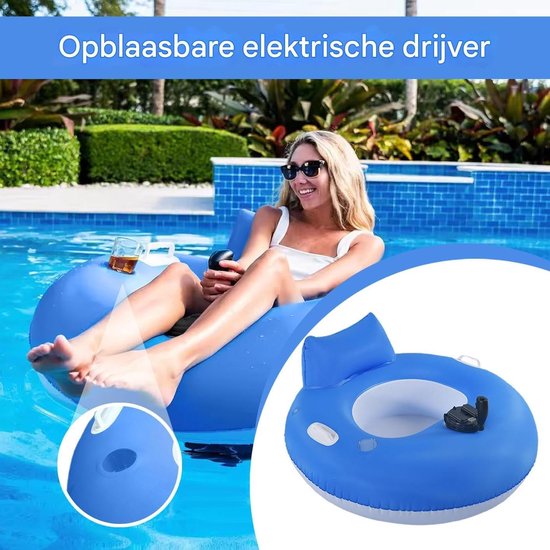 Gemotoriseerde Zwembaddrijver - Elektrische Vlotter - Ontspannen op Water - Krachtige Motor - 101 cm - Circulair — afbeelding 5