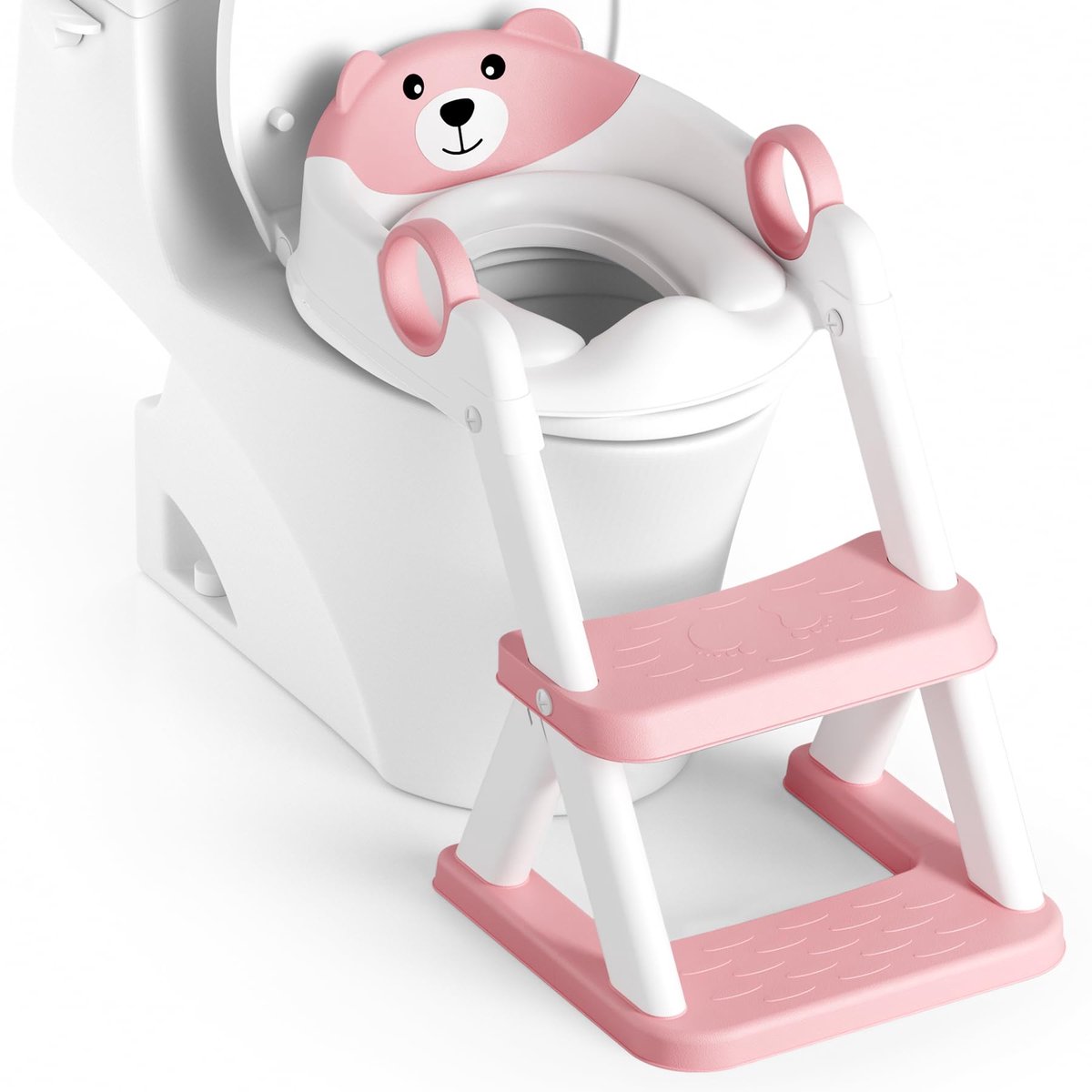 SnelShoppen - Rabb 1st Toiletladder voor Kinderen, Geüpgraded 2-in-1 Kindertoiletbril met Trap, Spat- en Antislip Treeplank voor Jongens en Meisjes