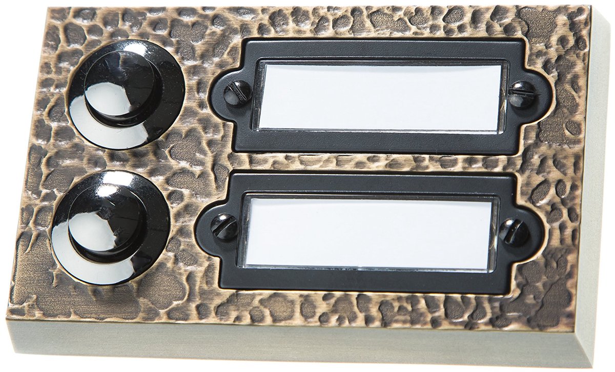 Dailygoods - 2-voudige Opbouw Belknop Rechthoekig - Deurbelknop van Echt Metaal