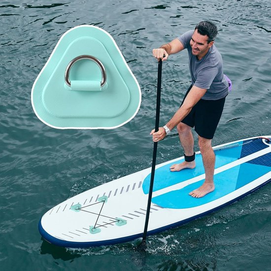 Kajak Reparatieset - Waterdichte Patch Kit - Watersport Onderhoud - Roestvrijstalen D-ringen - 4-Delige Set - Muntgroen — afbeelding 2