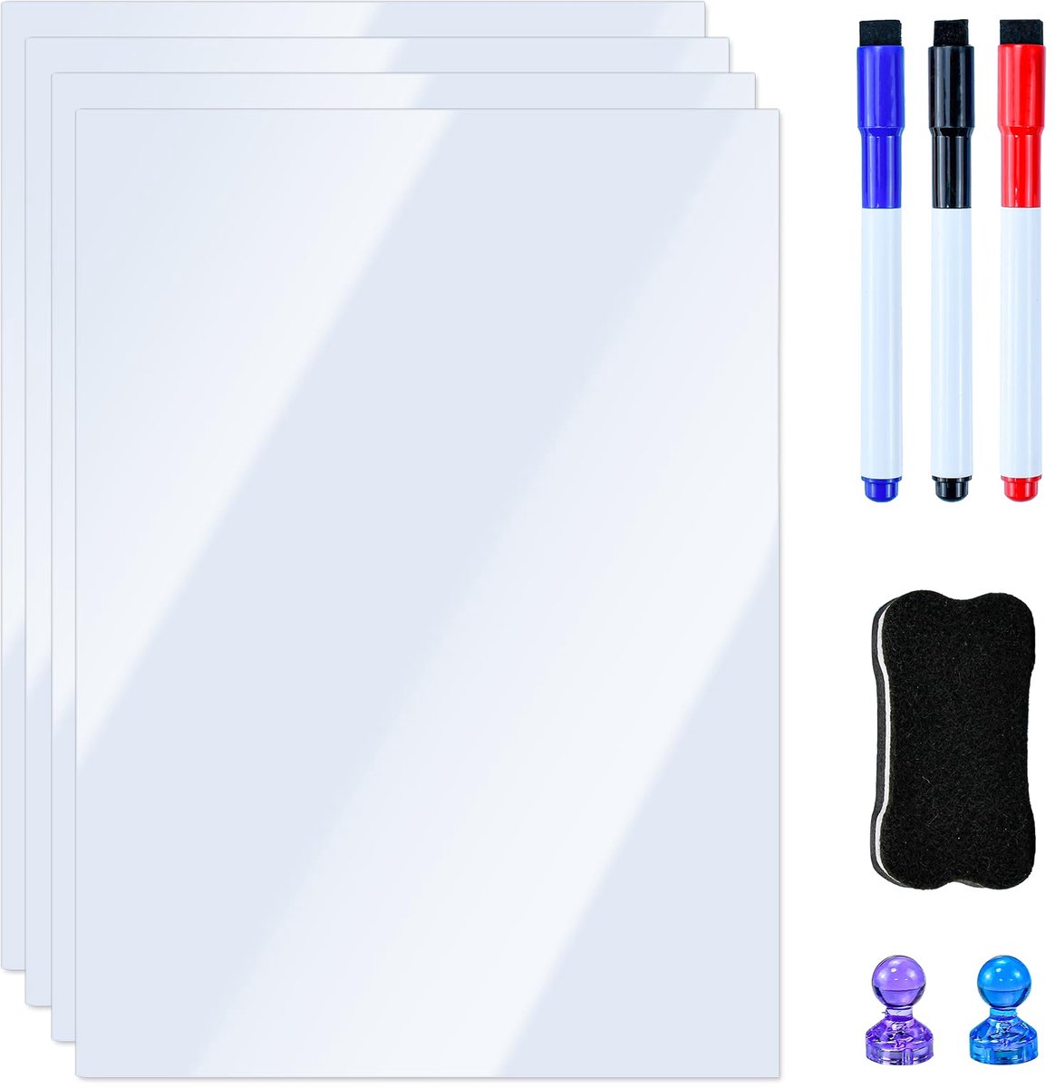 Dailygoods - Magnetisch Whiteboard A4 - Zelfklevend voor Thuis en School
