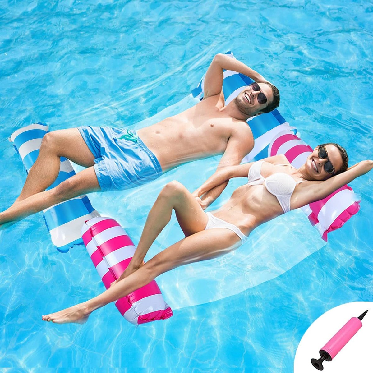 Dailygoods - Zwembad Float Water Hammock 4-in-1 - Opblaasbare Lounge voor Volwassenen en Kinderen