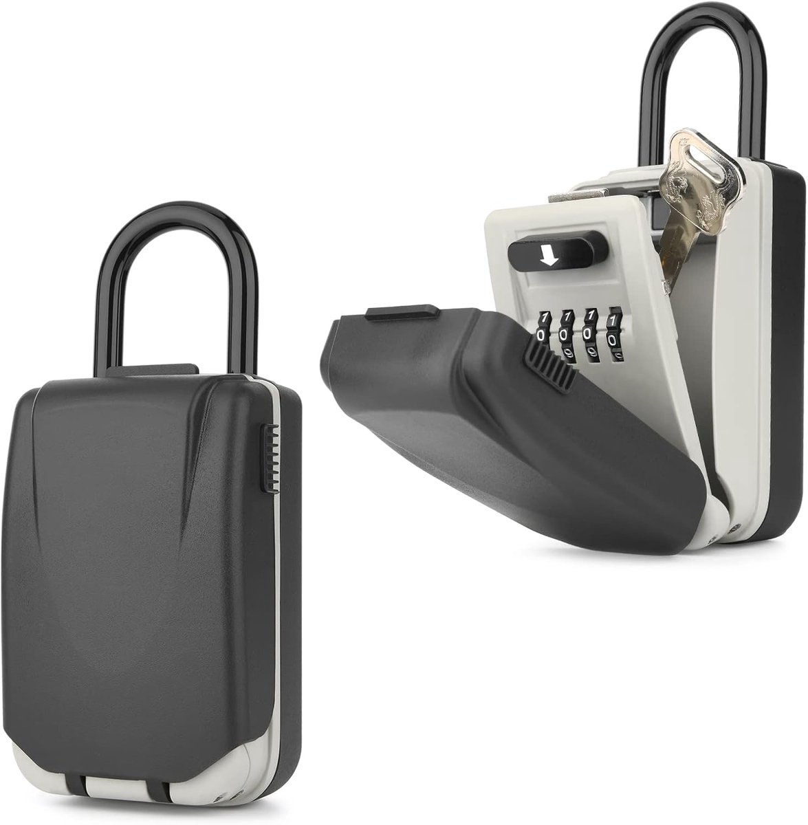 SnelShoppen - Mafiti Sleutelslot Box Buiten, Waterdichte 4-Cijferige Combinatie Key Safe Lock Box met Beugel voor Thuisopslag, Garage, Makelaars, Tuin