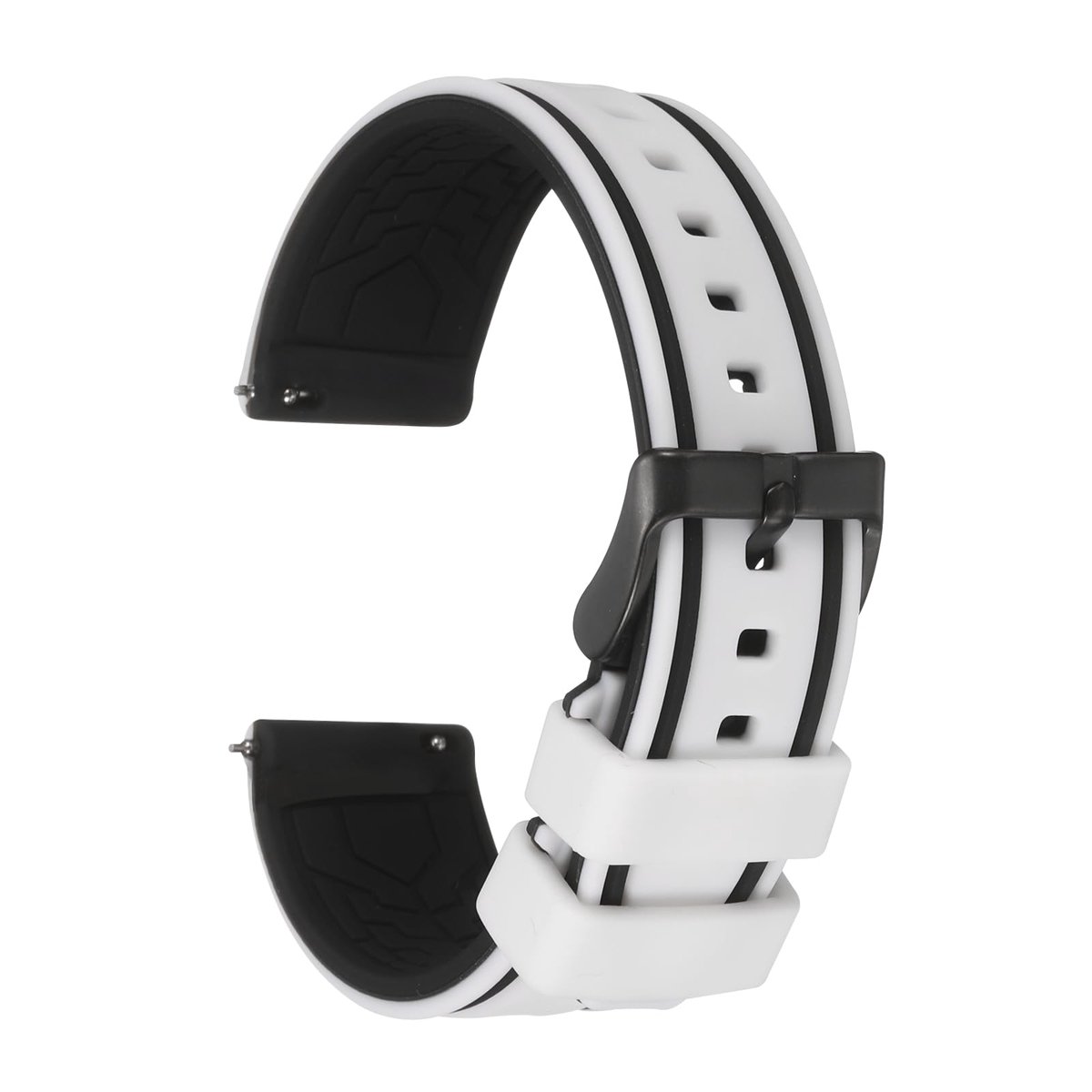 Dailygoods - Silicone Horlogeband 20mm Breed - Zachte Snelle Bevestiging Rubber Band met Matte Zwarte Gesp