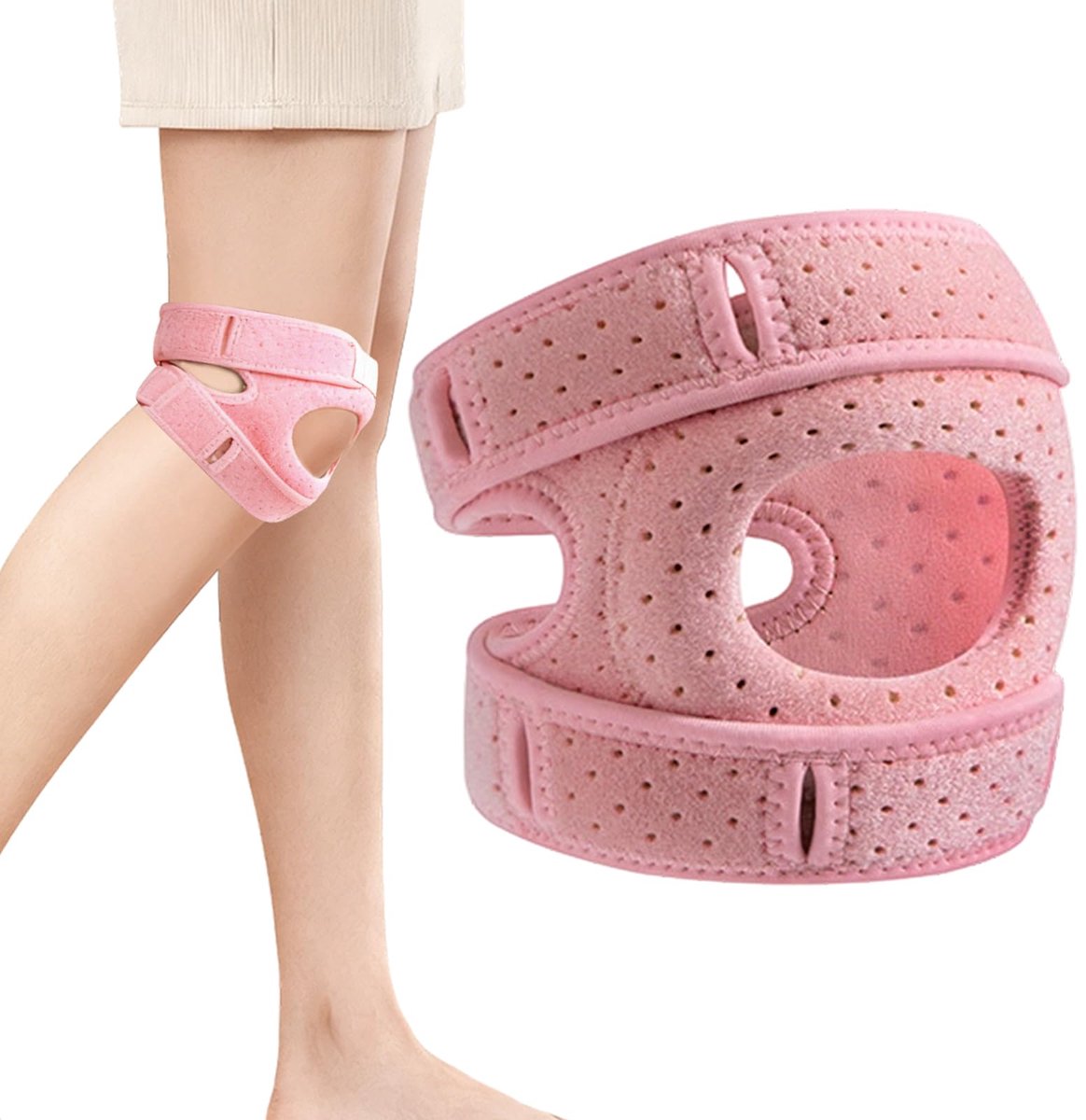 Dailygoods - Patella Stabiliserende Knieorthese - Verstelbare Kniesteun Roze
