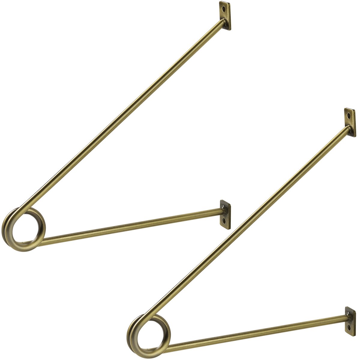 SOTECH ronde stanghouder 260 x 250 x 20 mm voor garderobestangen tot Ø 30 mm antiek goud gegalvaniseerd Stanghouder voor garderobe, keukenreling en nog veel meer.
