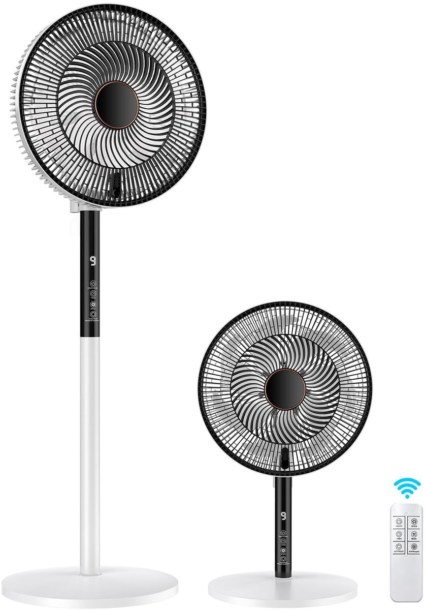 SnelShoppen - Rintea Turbo Silence Staande Ventilator - Stil, Krachtig, Duurzaam, Energiezuinig met Timer voor Thuis, Kantoor, Tuin en Camping