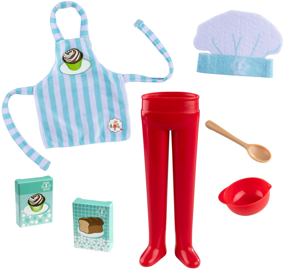 SnelShoppen - MagiFreez™ Kerstbakkerij Outfit met Koksmuts, Schort en Bakaccessoires voor Kinderen - Perfect voor Feestdagen en Creatieve Keukenactivi