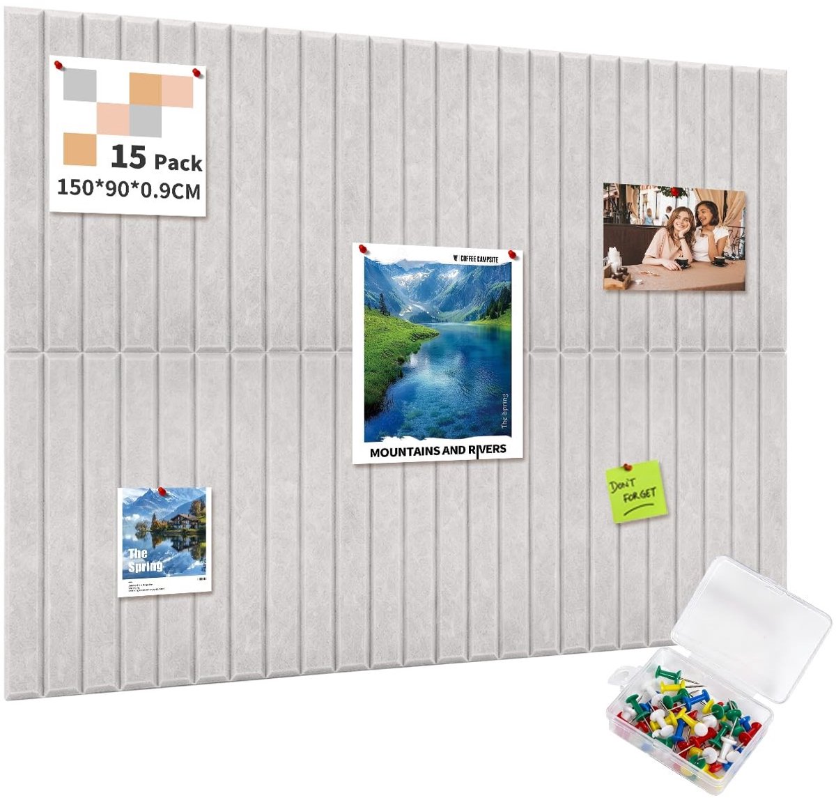 Dailygoods - Groot Zelfklevend Vilt Prikbord 150x90cm - Decoratieve Foto- en Memo Wand