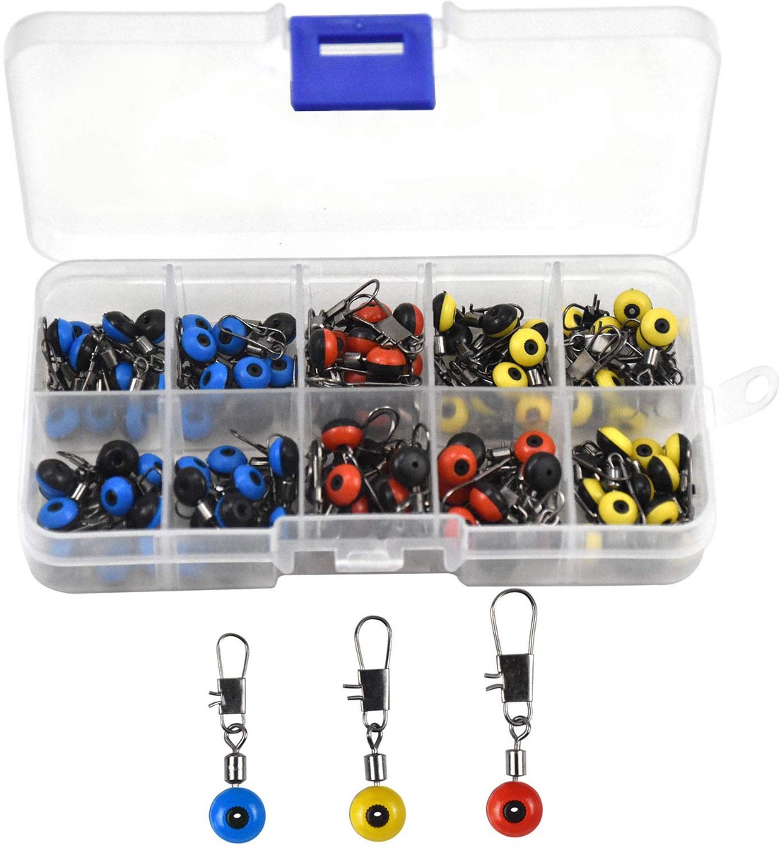 Dailygoods - 100 Stuks Viswervel met Karabijnhaak - Roestvrij Staal