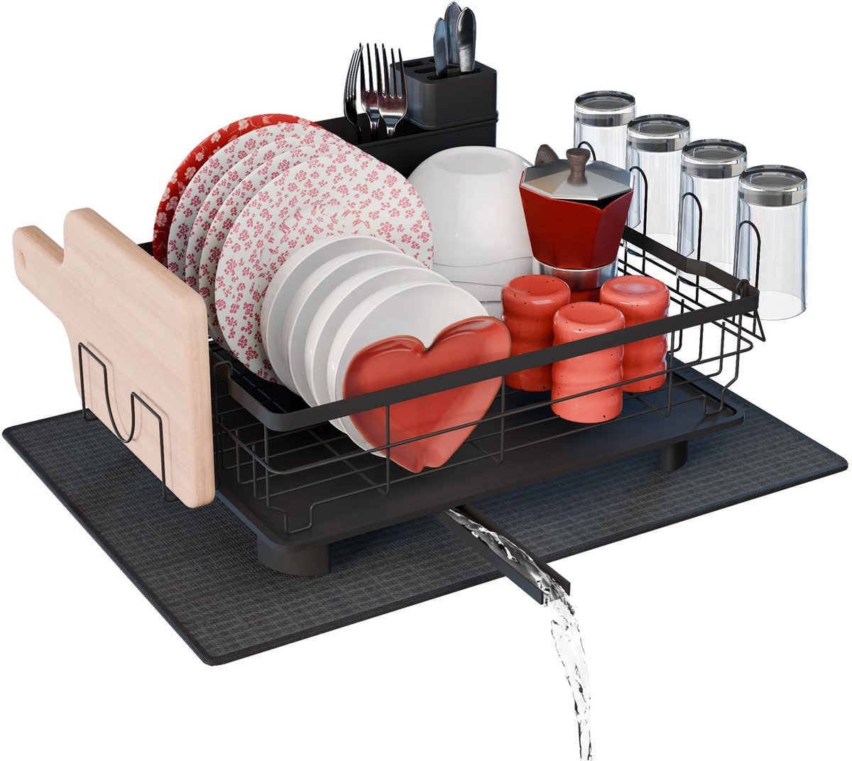Dailygoods - Afwasrek met Drupbak - Gemakkelijk Schoonmaken en Monteren zonder Gereedschap