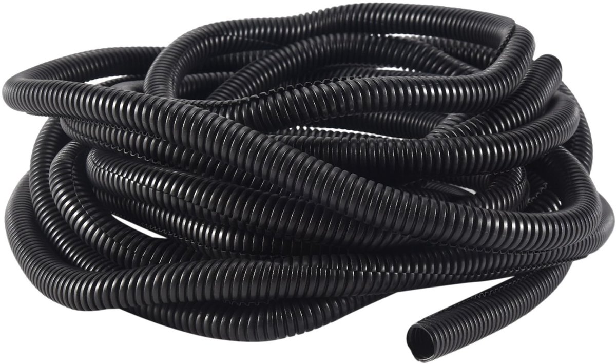 Dailygoods- Draadbuis 20 Voet - Polyethyleen - Zwarte Hulsbuis - 10 mm Binnendiameter - Slijtvast - Werkbereik -40 tot 93 Graden Celsius - Slang