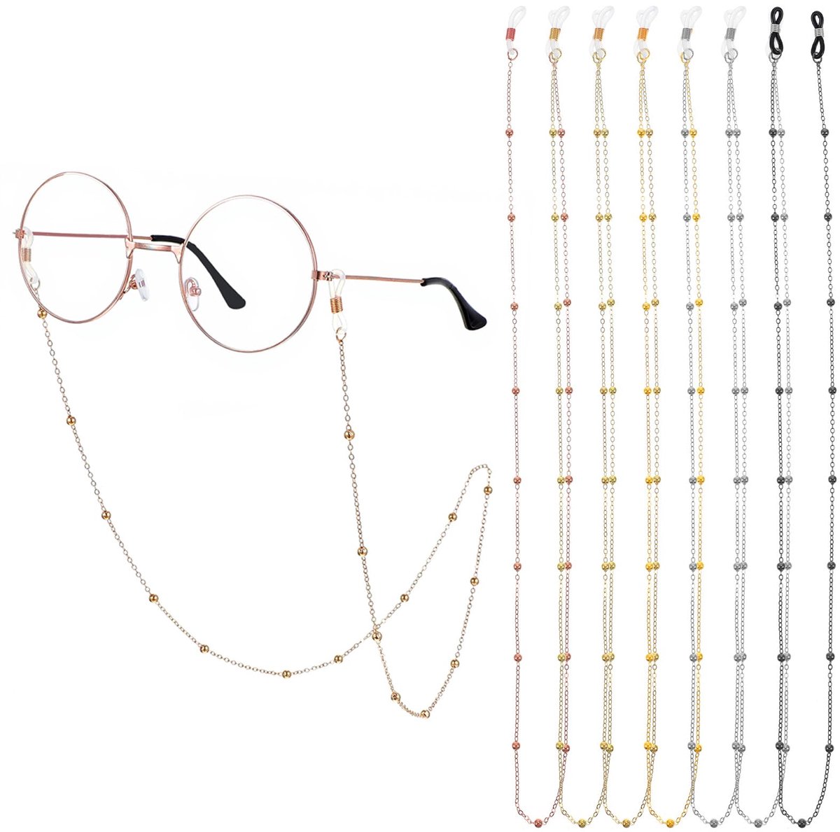 Dailygoods - 7 Stuks Brillenketting voor Dames - Verstelbare Brilband