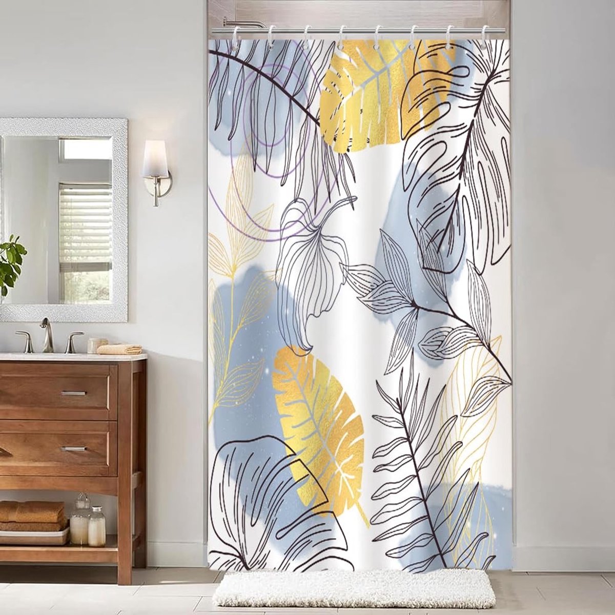 Dailygoods - Blauw Boho Douchegordijn 120 x 200 cm - Waterdicht en Schimmelbestendig