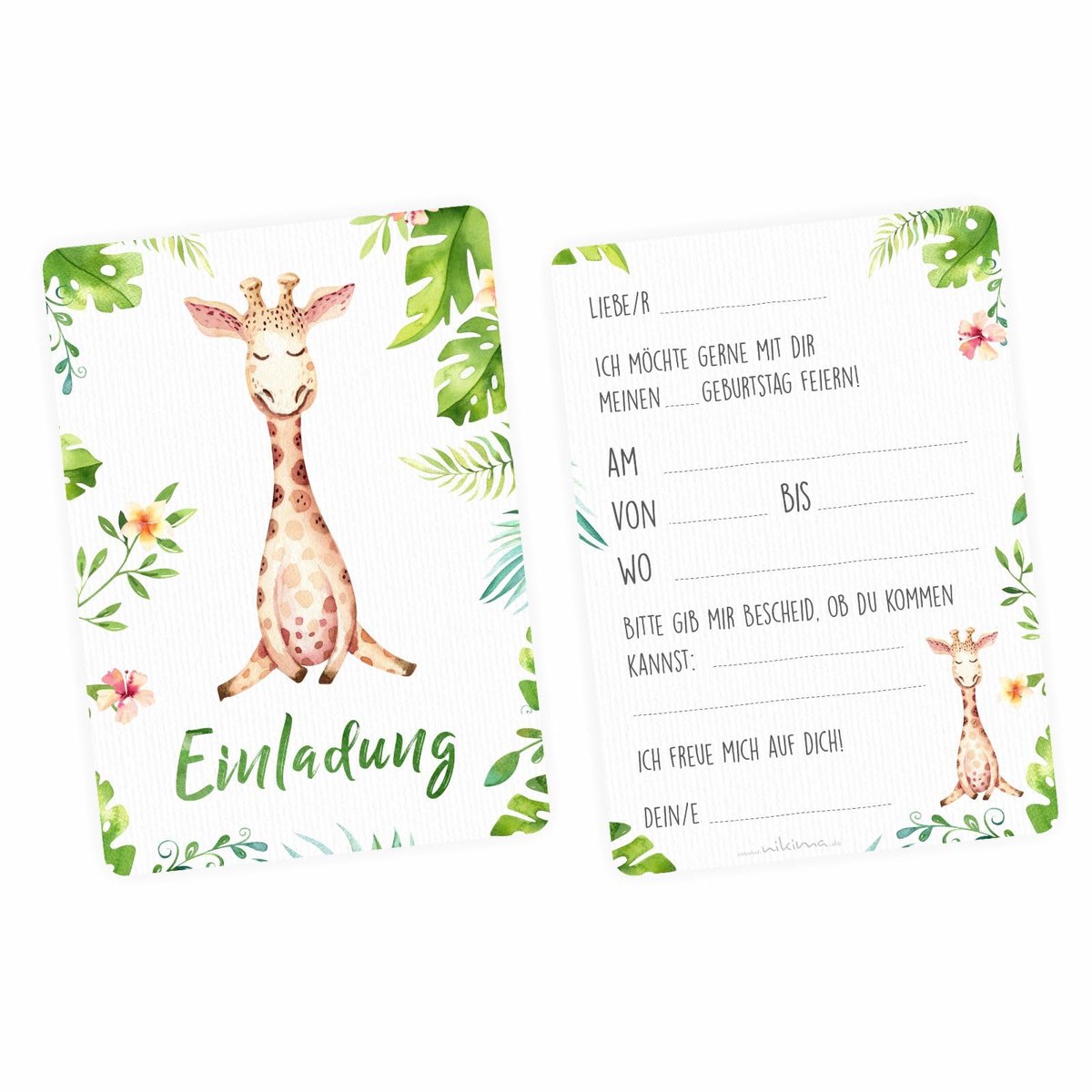 Dailygoods - 10 Uitnodigingskaarten voor Kinderverjaardag incl. Enveloppen (Aap)