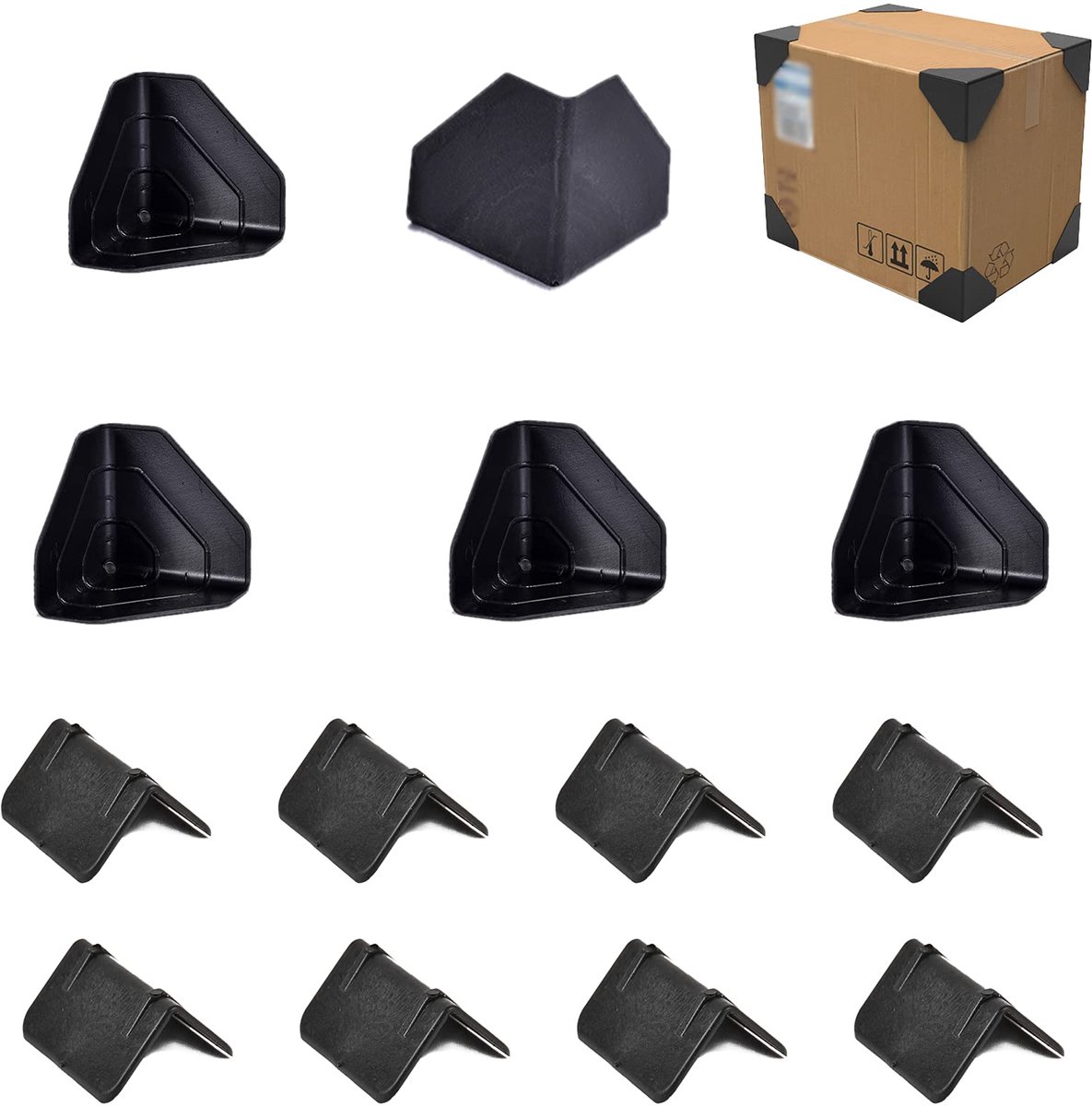 Dailygoods - Kartonnen Hoekbeschermers - V-vormige Bescherming - Zwart - Kunststof Hoekbescherming - 50 Stuks - Geschikt voor Hoeken