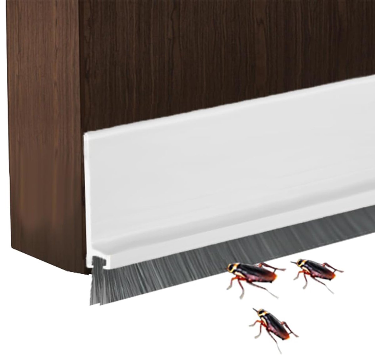 Dailygoods - H-vormige Tochtstrip met Geluiddempende Borstel - Aanpasbare Deursweep