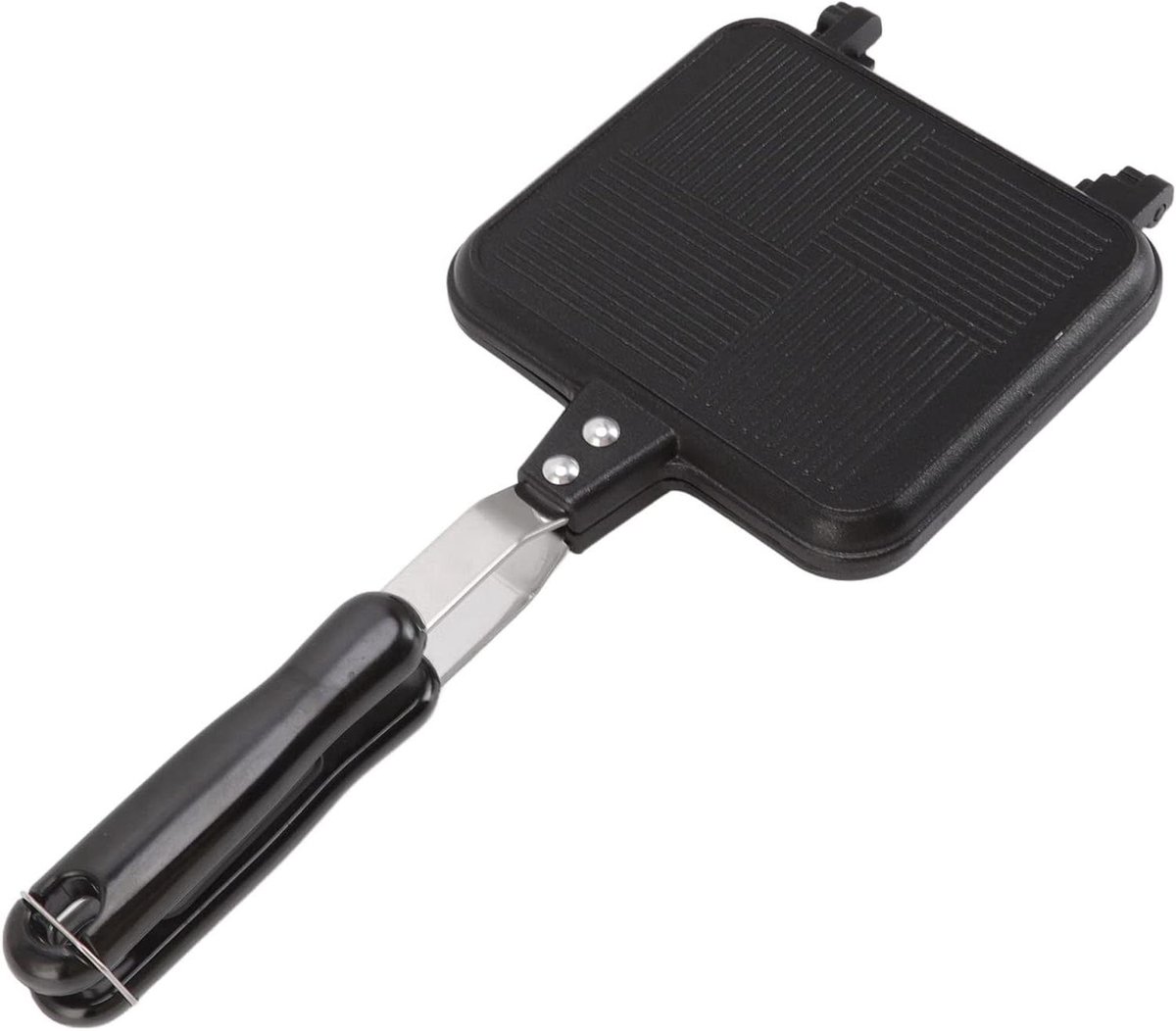 Tosti-ijzer - Sandwichmaker Broodjesmaker - Ontbijt Lunch Maken - Afneembaar Ontwerp - 35x15x3 cm - Zwart