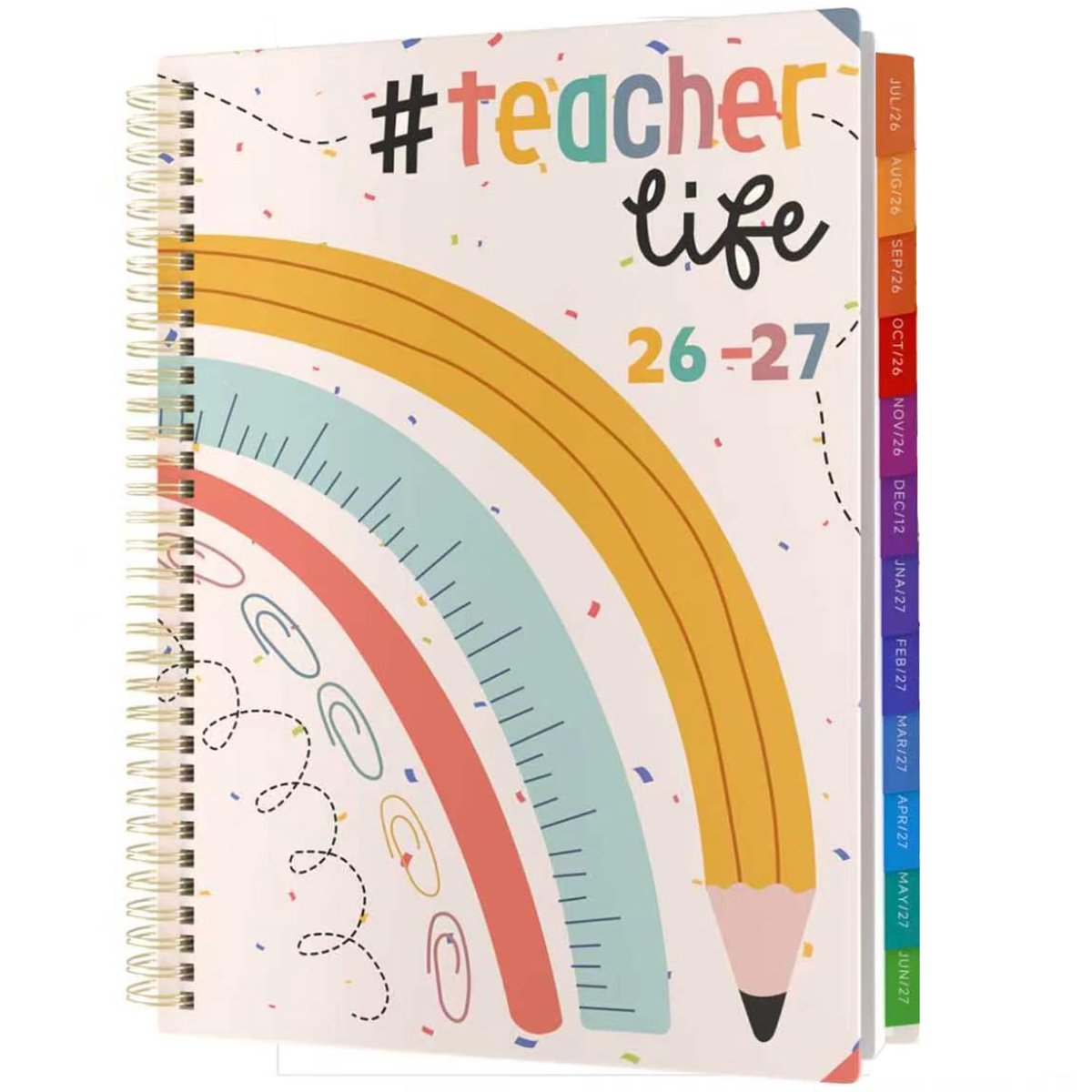 SnelShoppen - Lerarenplanner 2026-27 | Academisch Dagboek A4 | Juli 2026 - Juni 2027 | Lesassistent Planboek met Kleurtabbladen