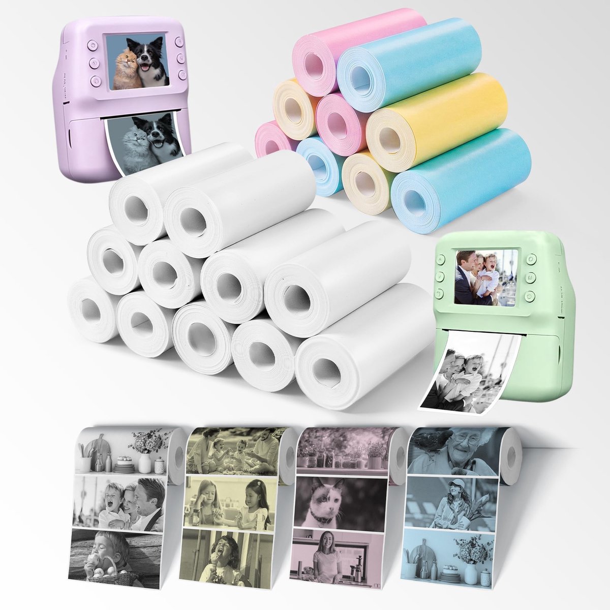 Dailygoods- Thermisch Papier - Papierrol voor Kindercamera - 5,7 x 2,5 cm - Compatibel met Kinderinstantcamera's - Directe Afdruk - Hoge Kwaliteit - Printpapier