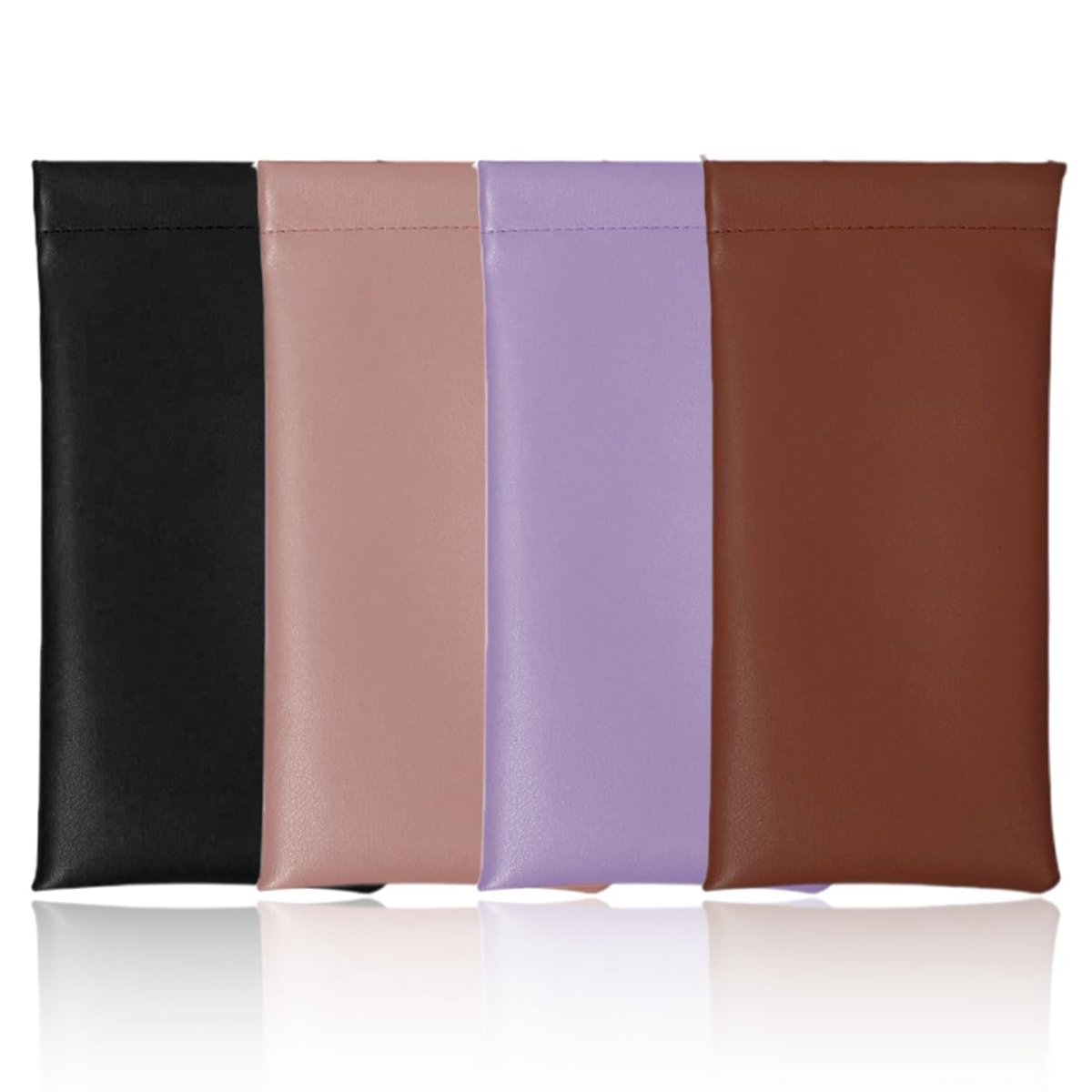 Dailygoods - 4 x Zachte Brillenkokers voor Zonnebrillen, Draagbaar en Waterdicht