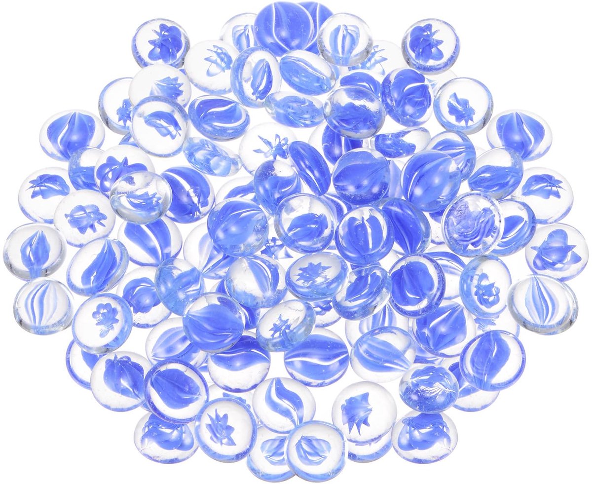 Dailygoods - Vuurglas Kralen voor Vuurkorf - 1000g Helder Blauw