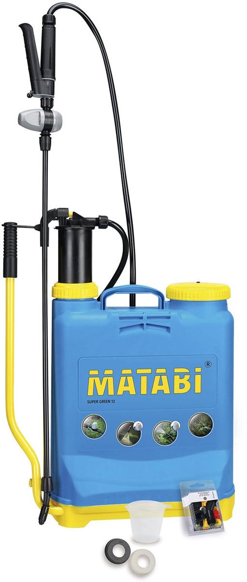 SnelShoppen - Tornister-drukspuit 12 liter - Tuin, Schoonmaak, Verf, Kunststof, Drukspuit voor Buiten, Binnen, Efficiënt Gebruik