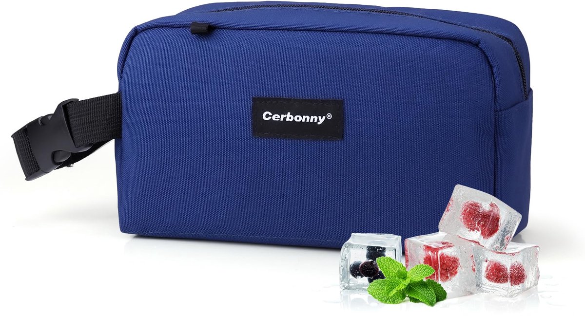 SnelShoppen - Cerbonny Kleine Koeltas - Vriesbare Lunchtas voor Werk, School, Reizen - Mini Geïsoleerde Tas voor Volwassenen en Kinderen - Marineblauw