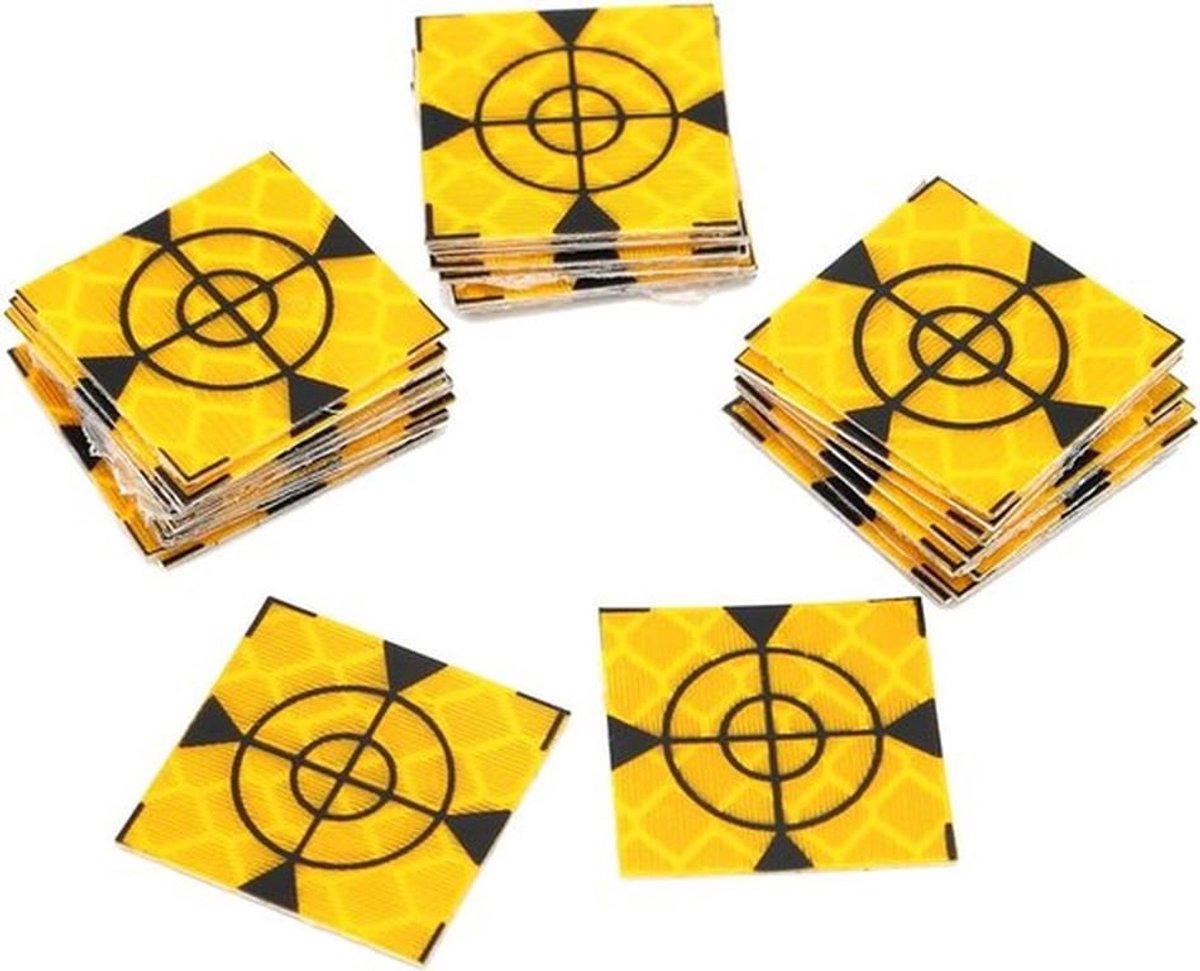 Reflecterende tape doelwit - 50 stuks - reflectorbladen - 20 x 20 mm - gebruikt in de techniek