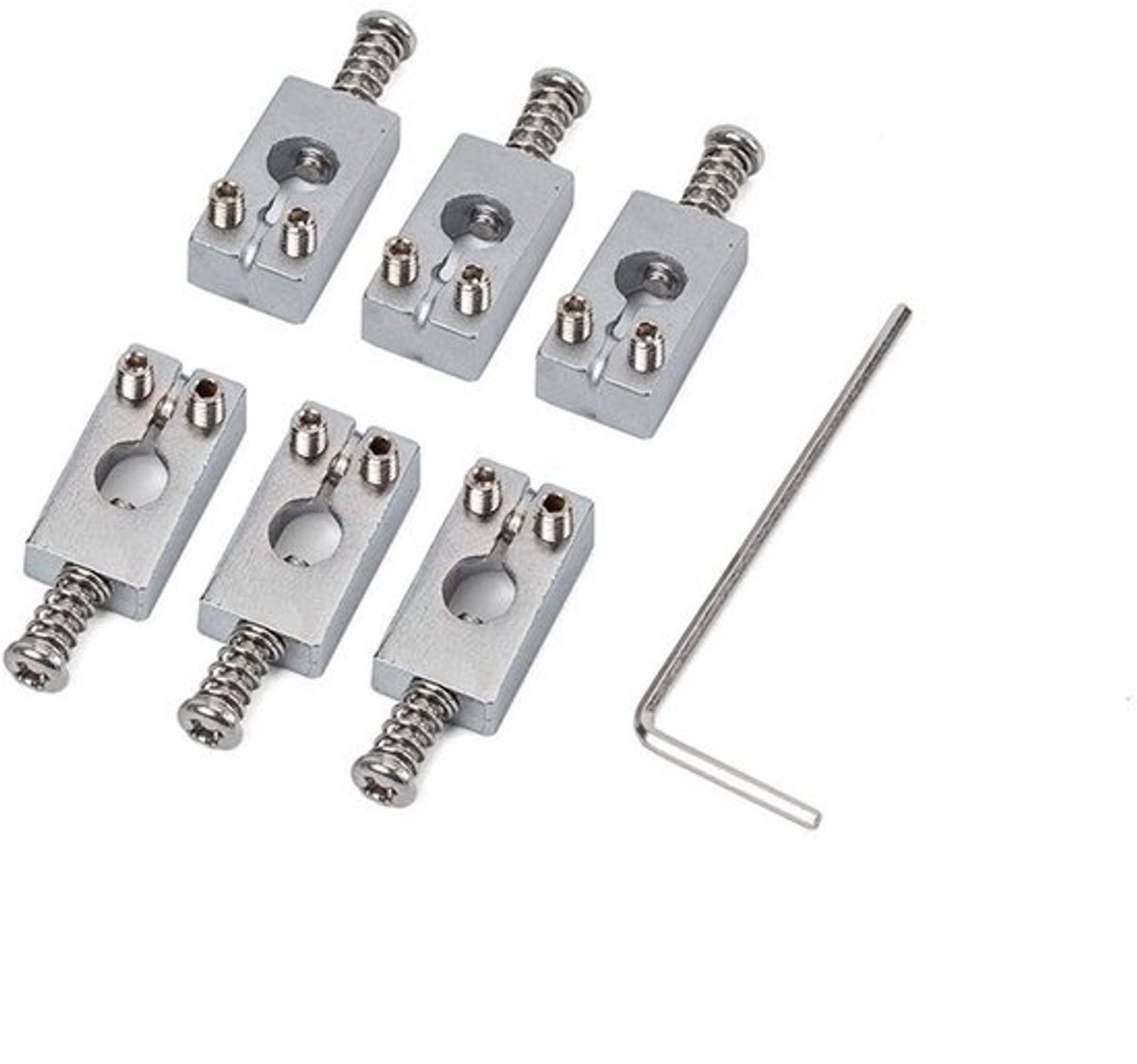 - Brug Zadels - Vervangende Tremolo Zadels - Eenvoudige Installatie - Metaal - Verbeterde Toon - Geschikt voor Elektrische Gitaar - Nickel