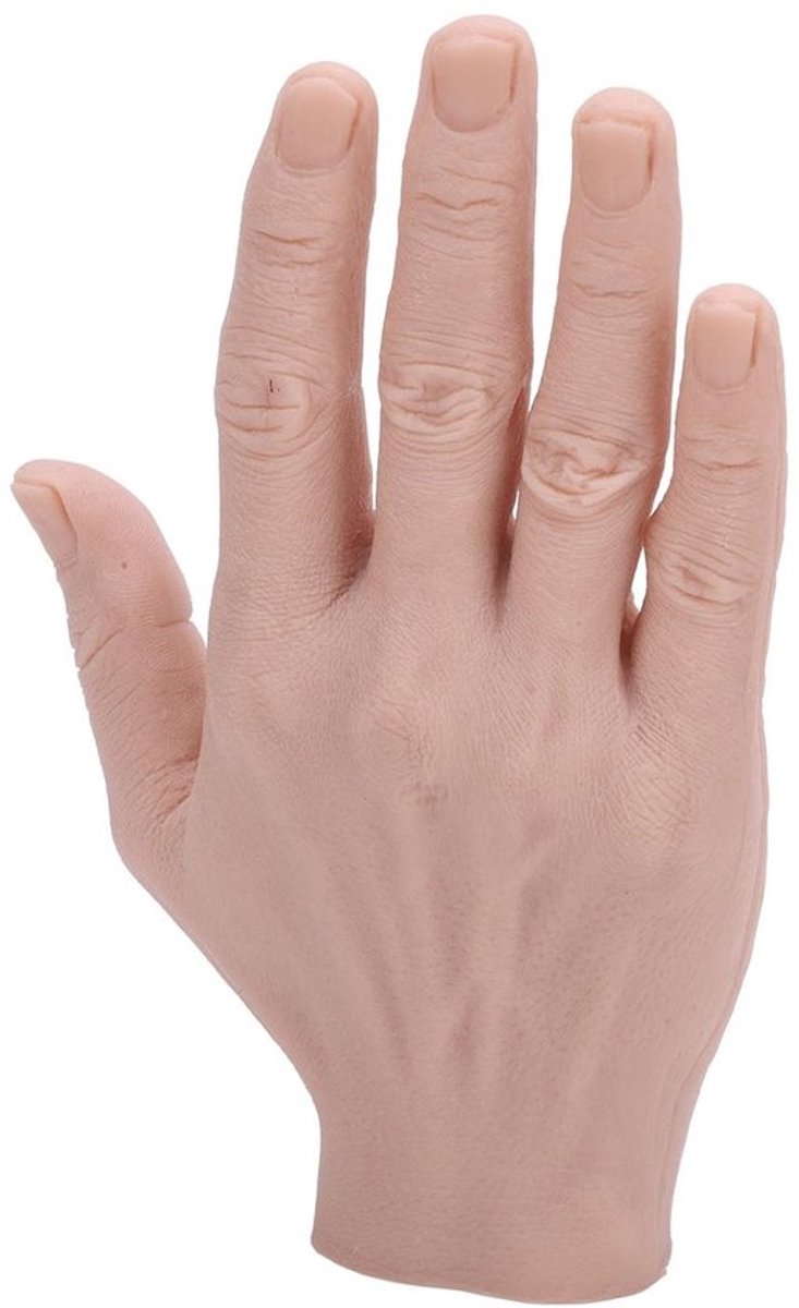 Realistisch siliconen-handmodel - nep-hand voor presentatie - 18 x 10 cm - flexibel en herbruikbaar - geschikt voor sieraden - links of rechts