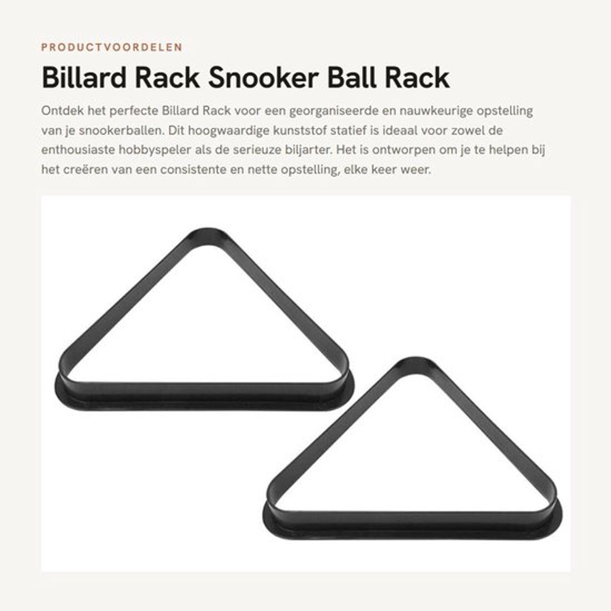 Billard Rack - Snooker Ball Rack - Hoogwaardig kunststof - Billard Ball Halter - Perfecte opstelling - Geschikt voor American - Stevige c...