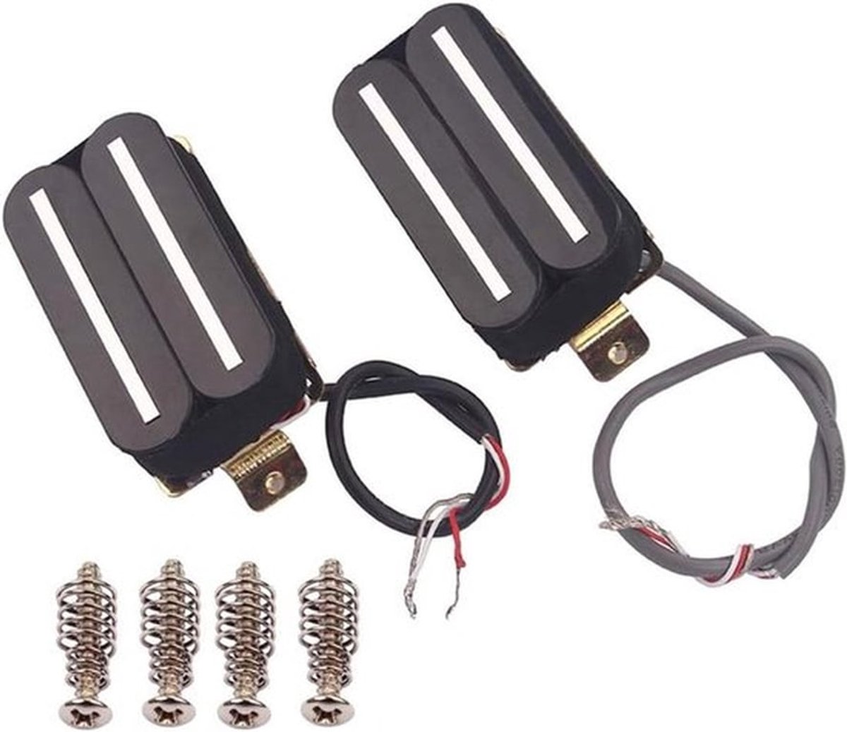 Elektrische Gitaar Pickup met Humbucker Dual Coil en Dual Rail - Zwart - Staal Pole - 57mm