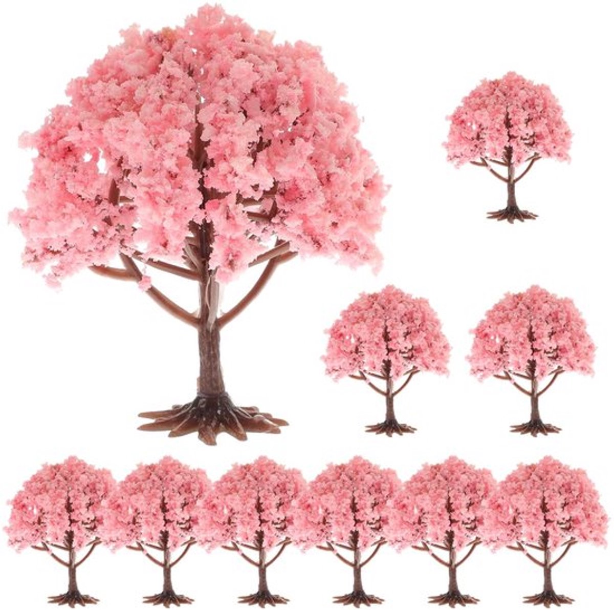 Miniatuurbomen Set van 10 - Kunstbomen - Decoratie voor Modelbouw - Tafel/Middenstuk - Rea