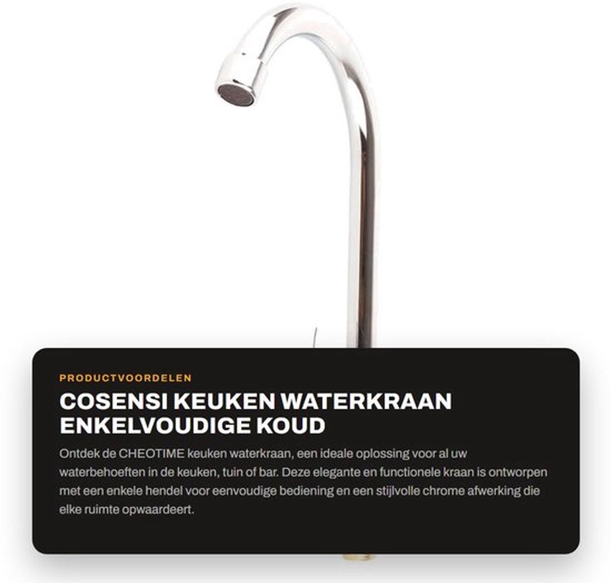 Keukenkranen G1/2in - Keukenkraan - Koudwaterkraan - Buiten - Tuin - Bar - Roestvrij staal