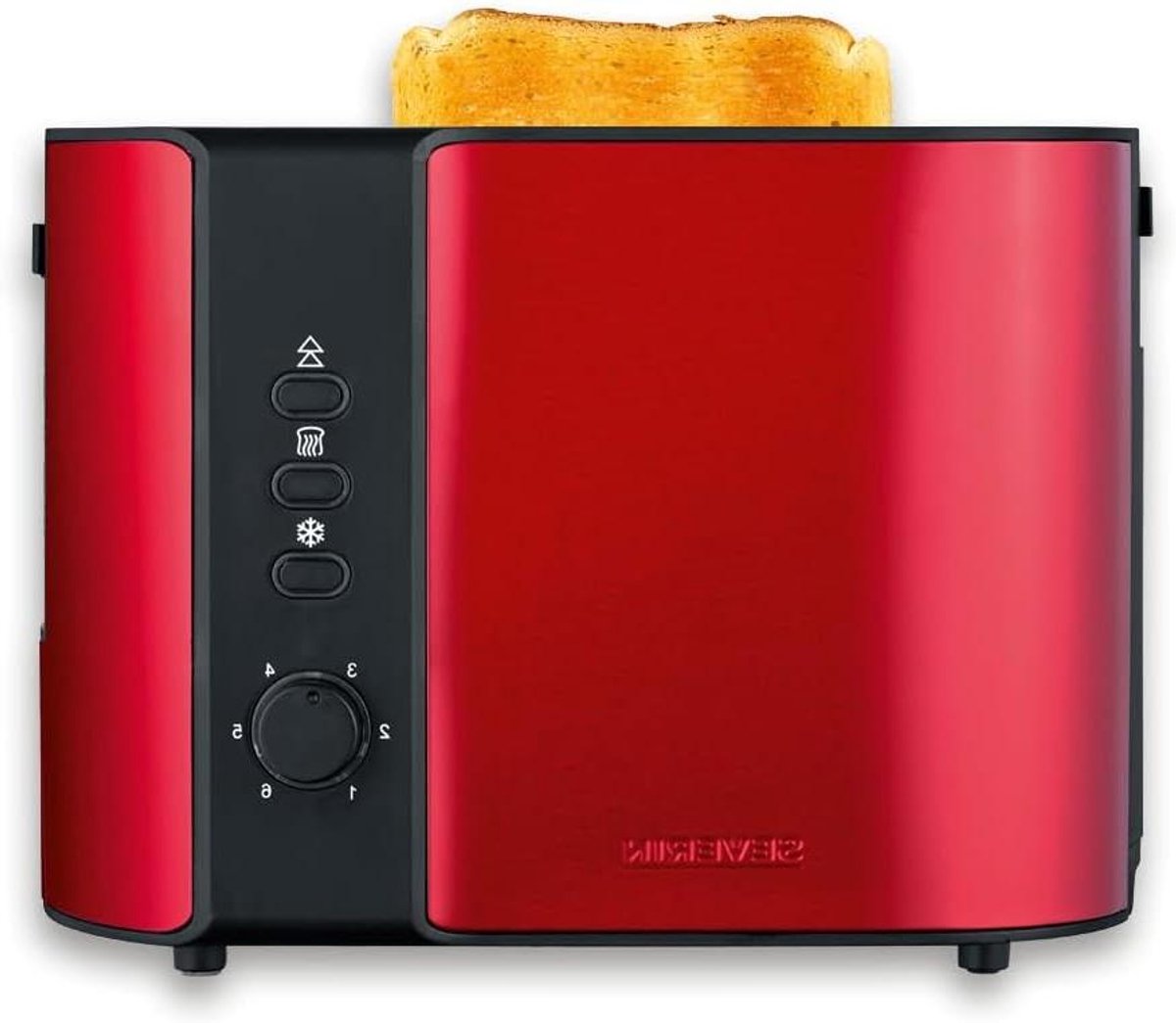 Automatische Broodrooster - Apparaat voor Toast - Ontbijt Bereiden - Centrering Broodschijf - 2 Schijven - Rood Metallic