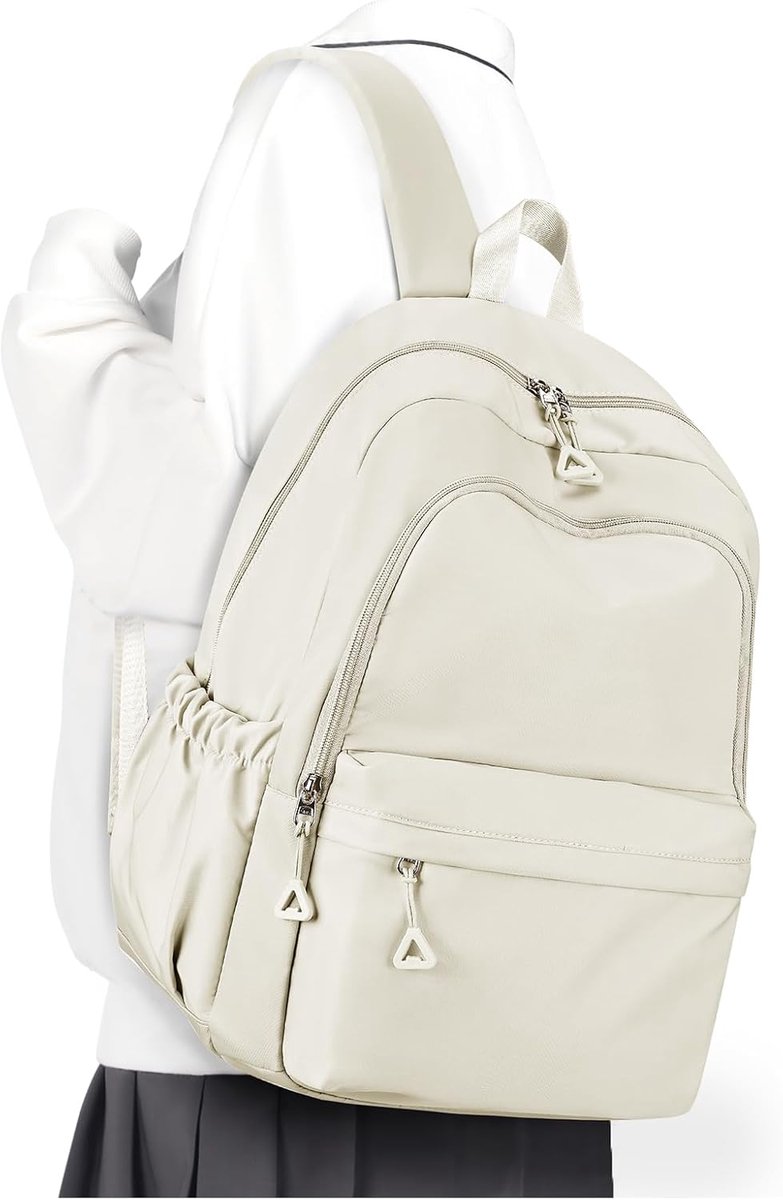 Rugzak - Schoolrugzak voor Tieners en Volwassenen - Waterdichte Laptoprugzak - 15.6 inch - Lichtgewicht en Stijlvol - Beige