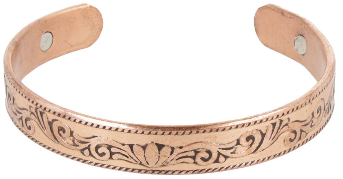 Armband Koper Lotus motief magnetisch