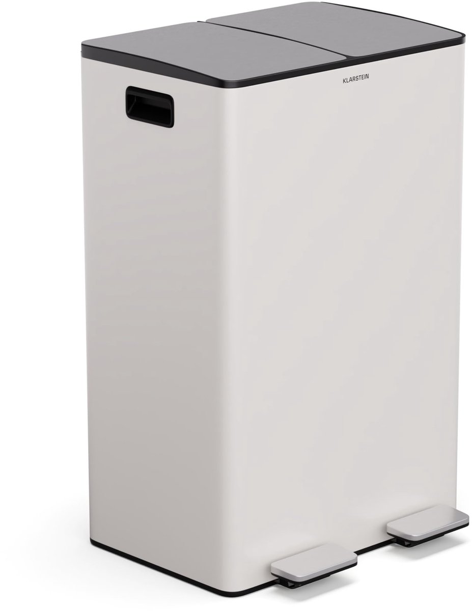 SnelShoppen - Vuilnisemmer 60L met 2 Vakken en 3L Compostbak - Soft-Close Roestvrij Staal Afvalemmer - Afvalscheidingssysteem voor Keuken, Tuin en Fee